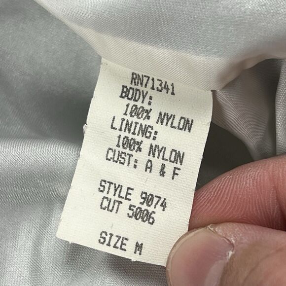 Vintage Abercrombie & Fitch Jacket Adult Navy Red Zip Up Made In USA Medium - Picture 11 of 11